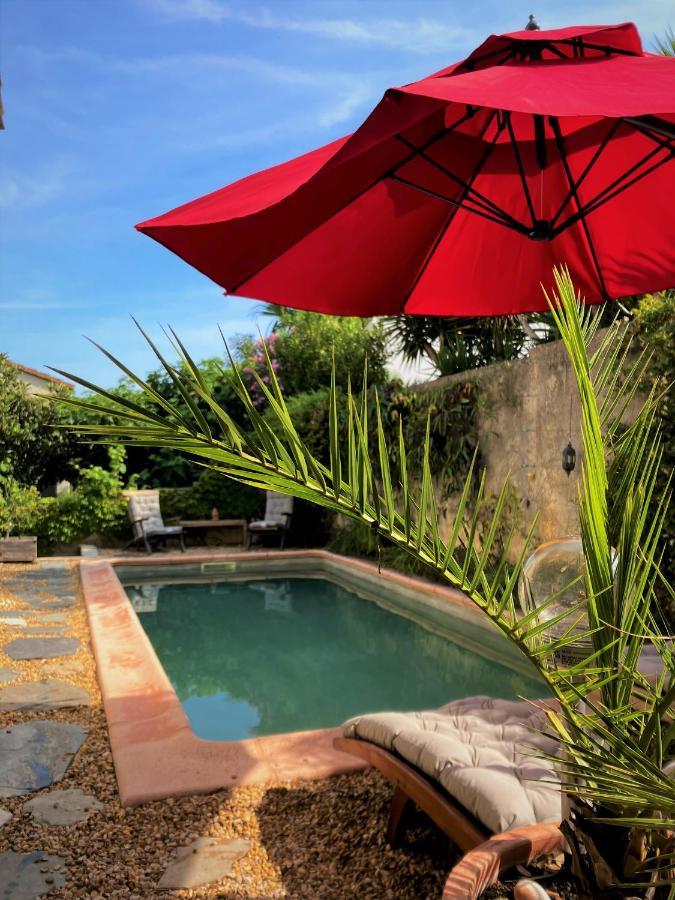 Chambre, Terrasse Et Piscine De L'Impasse Du Pressoir Le Cres Bagian luar foto